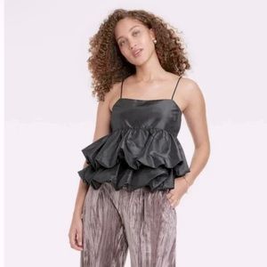 Black Ruffle Tank 🖤